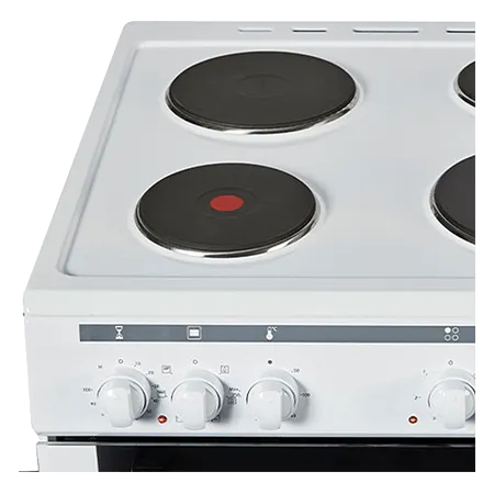 NordMende CSE63WH 60cm Single Cavity Electric Cooker With Solid Plate Hob in  White