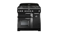 RANGEmaster CDL90DFFCB Classic Deluxe Charcoal Black with Brass Trim 90cm Dual Fuel Range Cooker