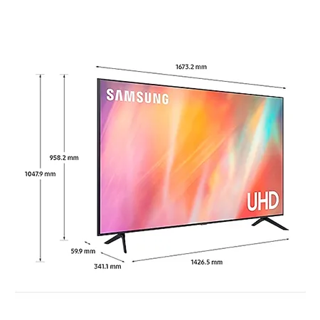 SAMSUNG UE75AU7100 75" LED UHD 4K TV Black with Freeview