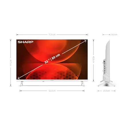 SHARP 1T-C32FH2KL2AW 32" HD Ready Frameless White TV