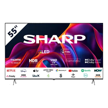 SHARP 4T-C55GM6141KB 55" 4K UHD Quantum Dot Frameless Smart TiVo TV