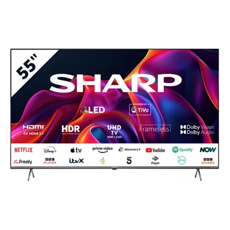 SHARP 4T-C55GM6245KS 55" 4K UHD Quantum Dot Frameless Smart TiVo TV