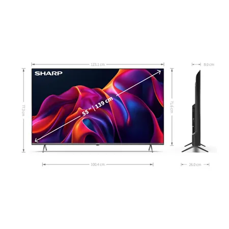 SHARP 4T-C55GM6245KS 55" 4K UHD Quantum Dot Frameless Smart TiVo TV