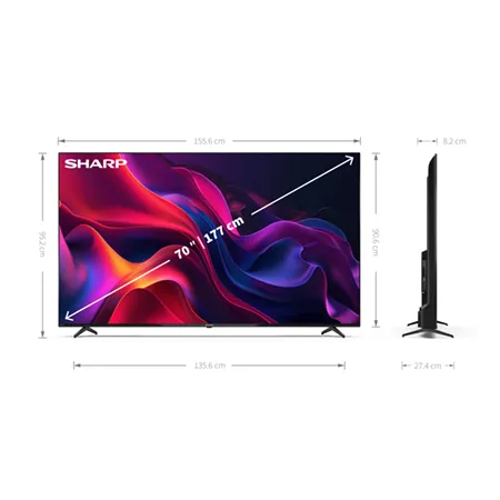 SHARP 4T-C70GK4245KB 70" 4K Ultra HD Frameless Roku Smart TV