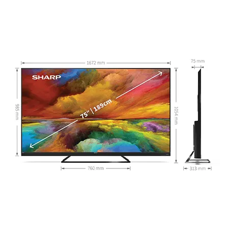 SHARP 4T-C75EQ3KM2AG 75" 4K Ultra HD Smart TV Quantum Dot