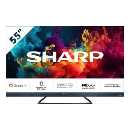 SHARP 4T-C55FQ5KM2KG 55" 4K UHD Quantum Dot Frameless Smart Google TV