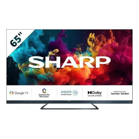 SHARP 4T-C65FQ5KM2KG 65" 4K UHD Quantum Dot Frameless Smart Google TV