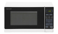 SHARP R272WM Freestanding 800W Microwave Oven in White with Touch Controls