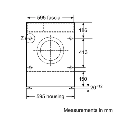 SIEMENS WK14D322GB Siemens iQ300 built-in washer dryer, 1400rpm spin speed