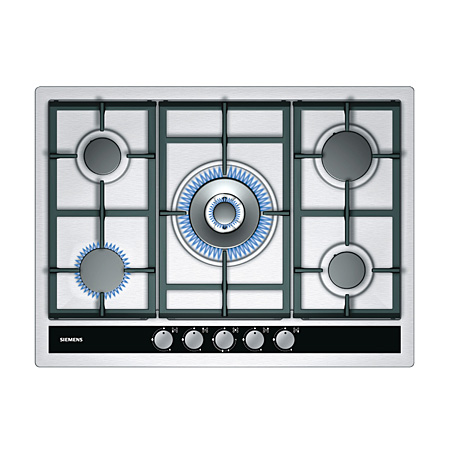 SIEMENS EC745RC90E iQ500 70 cm 5 high powered gas burners include a stylish modern wok burner gas hob