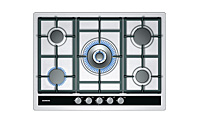 SIEMENS EC745RC90E iQ500 70 cm 5 high powered gas burners include a stylish modern wok burner gas hob