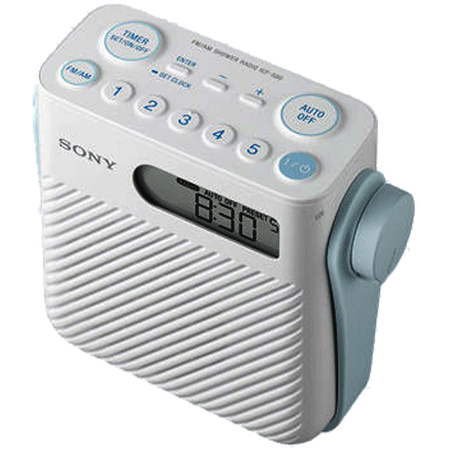 SONY ICFS80, Splash Proof FM Radio with Speaker