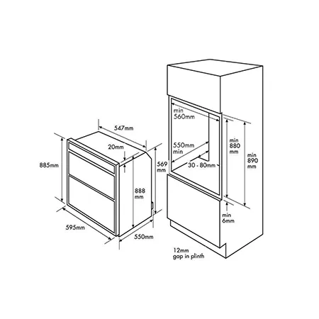 STOVES SGB900PS Gas Double Oven Black