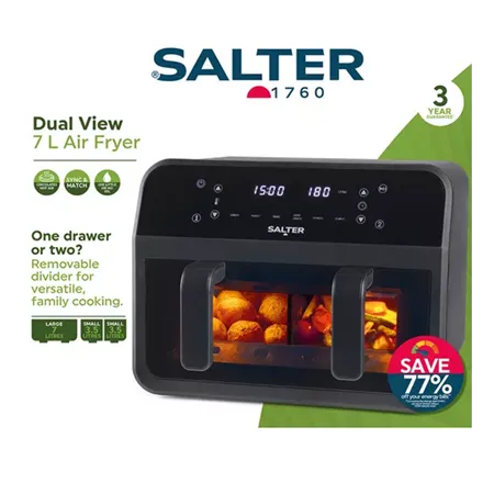 Salter EK5872 7L DUAL AIR FRYER WITH DIVIDER