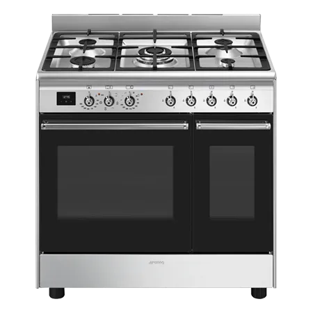 Smeg CX92GM 90cm Dual Fuel Range Cooker in Stainless Steel