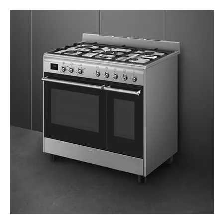 Smeg CX92GM 90cm Dual Fuel Range Cooker in Stainless Steel