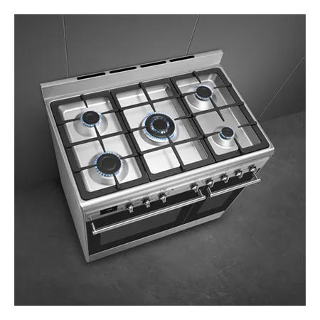 Smeg CX92GM 90cm Dual Fuel Range Cooker in Stainless Steel