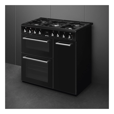 Smeg CX93GMBL 90cm Dual Fuel Range Cooker - Black