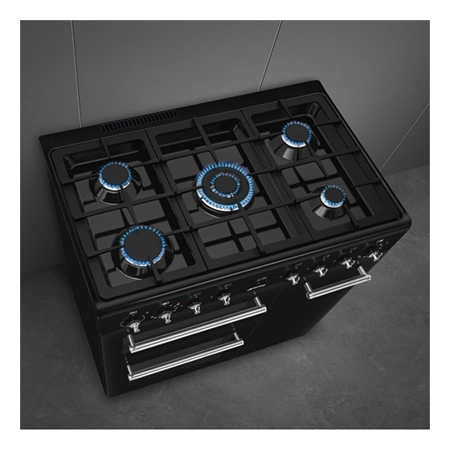 Smeg CX93GMBL 90cm Dual Fuel Range Cooker - Black