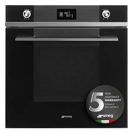 Smeg SF6102TVN 60cm Electric Double Oven Black Glass