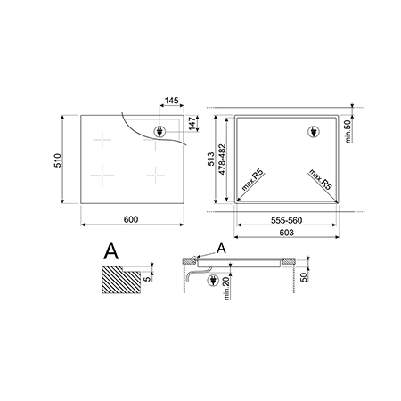 Smeg SIM3644D Induction Hob