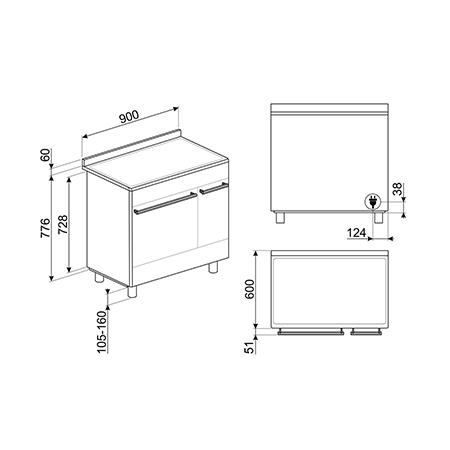 Smeg SUK92CMX9 90cm Cooker with Ceramic Hob