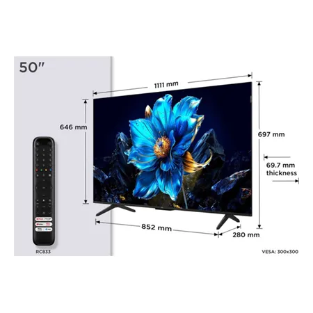 TCL 50P7K-UK 50" 4K QLED Direct LED HDR Google TV