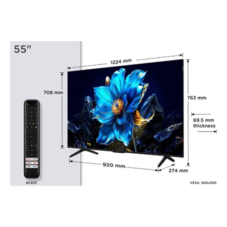 TCL 55P7K-UK 55" 4K QLED Direct LED HDR Google TV