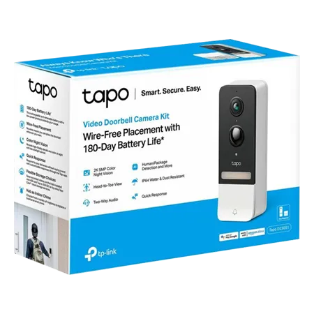 TP-Link TAPOD230S1 Smart Battery Video Doorbell Camera Kit  in White