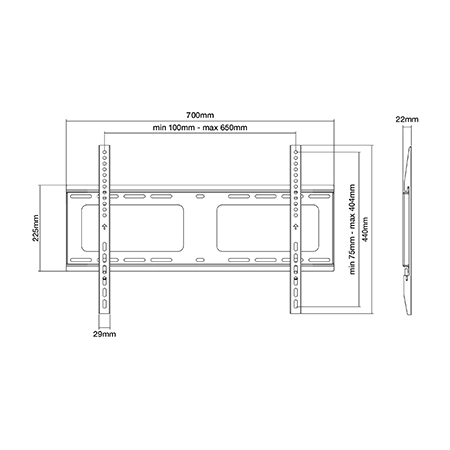 TTAP TTD604FHD 37"-80" Heavy-duty fixed TV bracket