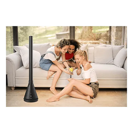 Vybra Multi-3-in-1-Tower-Black Heater, Cooling Fan and Air Steriliser All in One