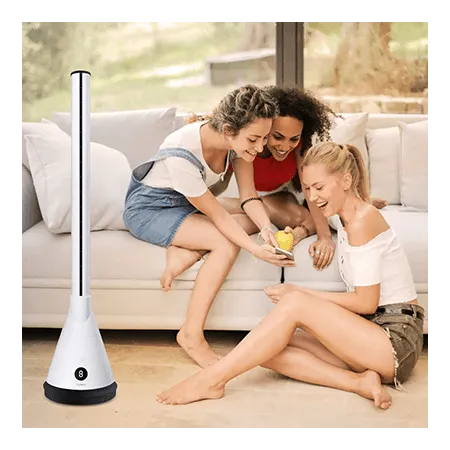 Vybra Multi-3-in-1-Tower-White Heater, Cooling Fan and Air Steriliser All in One