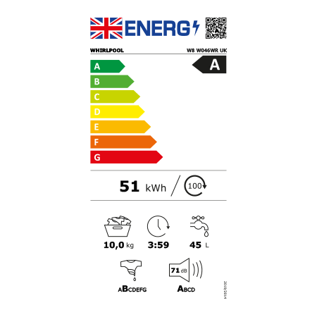 Whirlpool W8W046WRUK 10kg Washing Machine - White