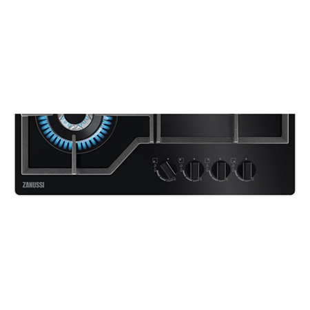 Zanussi ZGGN645K 60cm Gas Hob on Glass with 4 Burner in Black colour