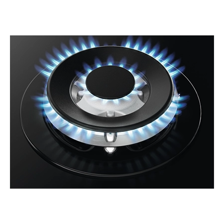 Zanussi ZGGN645K 60cm Gas Hob on Glass with 4 Burner in Black colour