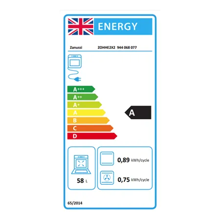 Zanussi ZOHHE2X2 59.4cm Built In Electric Single Oven - Stainless Steel